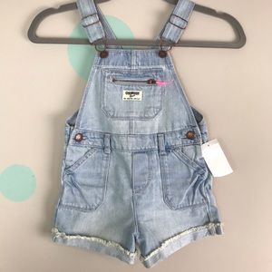 Oshkosh girls 3T short overalls NWT light denim